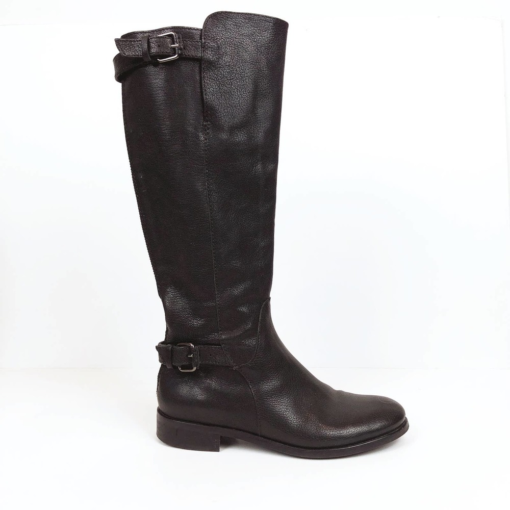 J. Crew Black Leather Tall Riding Boots Women's Size 6